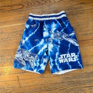 Disney Star Wars blue tie dye swim trunks